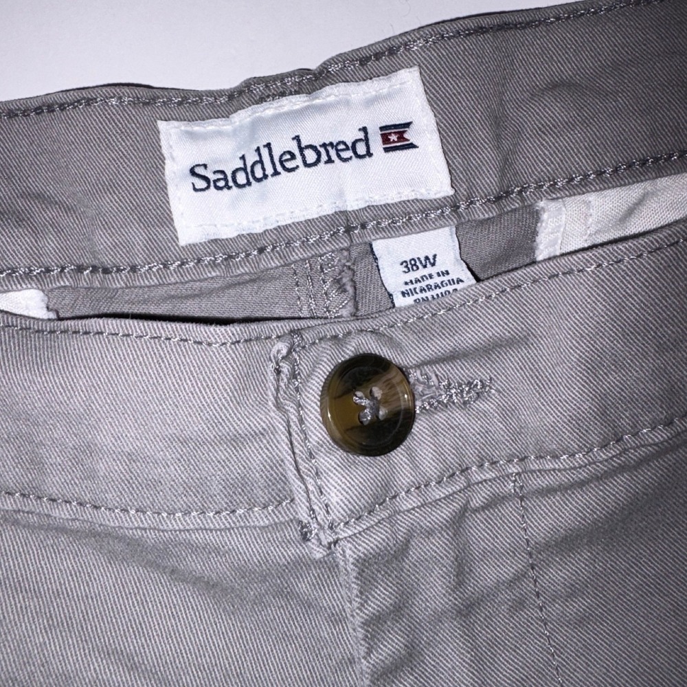 Saddlebred Mens Gray Chino Shorts Size 38W Casual Summer Beach Everyday - Picture 2 of 4